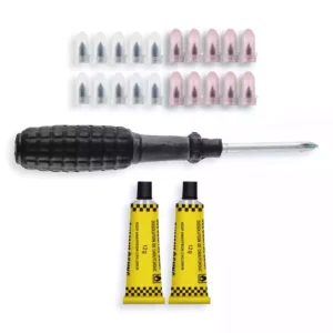 Kit Tornillo de Emergencia Rápida reparando pinchazo de llanta fácilmente