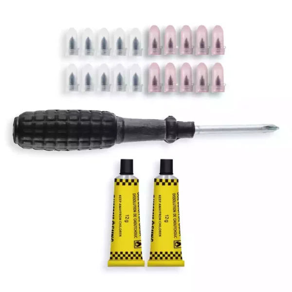 Kit Tornillo de Emergencia Rápida reparando pinchazo de llanta fácilmente